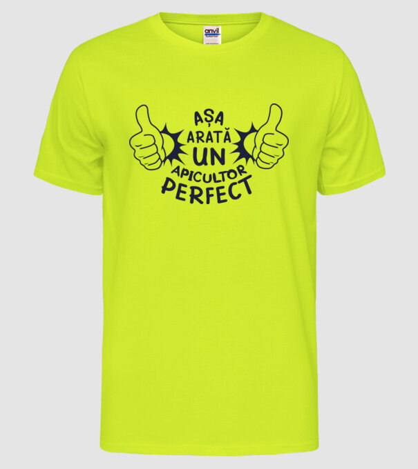 Așa arată un APICULTOR perfect model galben neon pe tricou