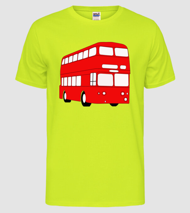 Autobuze model galben neon pe tricou