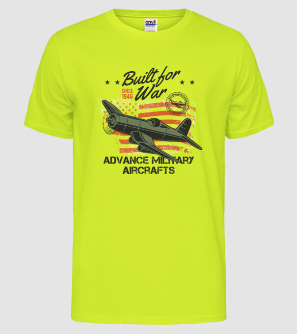 Avioane model galben neon pe tricou