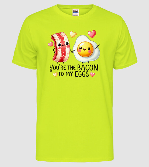 Bacon to my Eggs model galben neon pe tricou