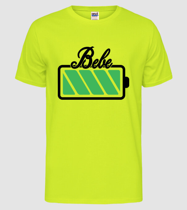 Bebe încărcat model galben neon pe tricou