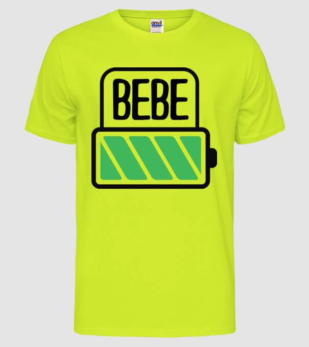 Bebe încărcat model galben neon pe tricou