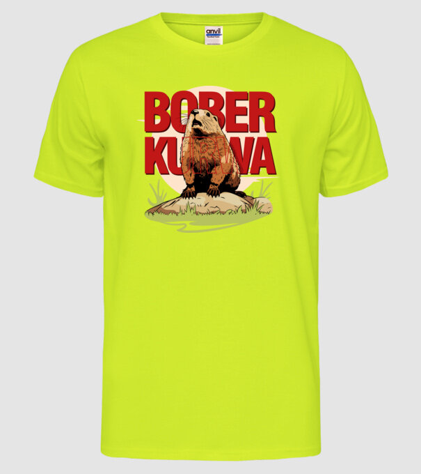 BOBER model galben neon pe tricou