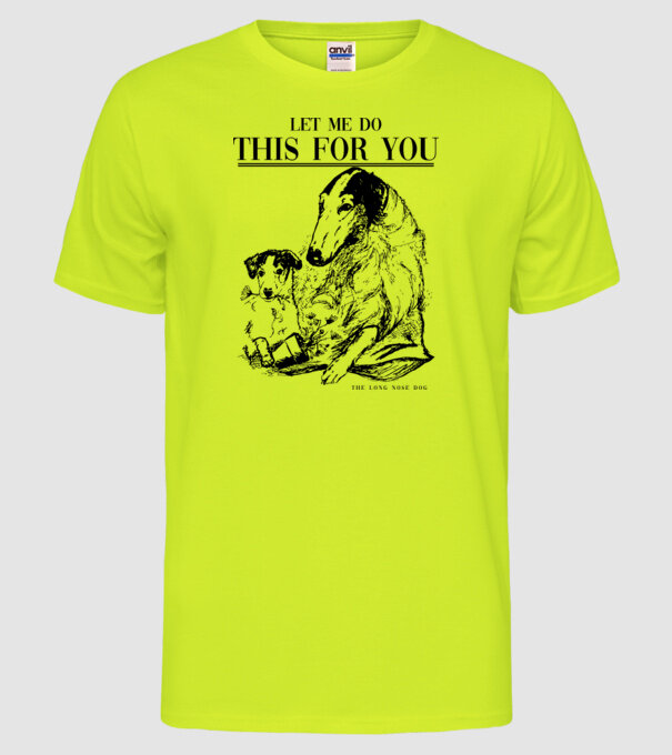 BORZOI Elagant model galben neon pe tricou