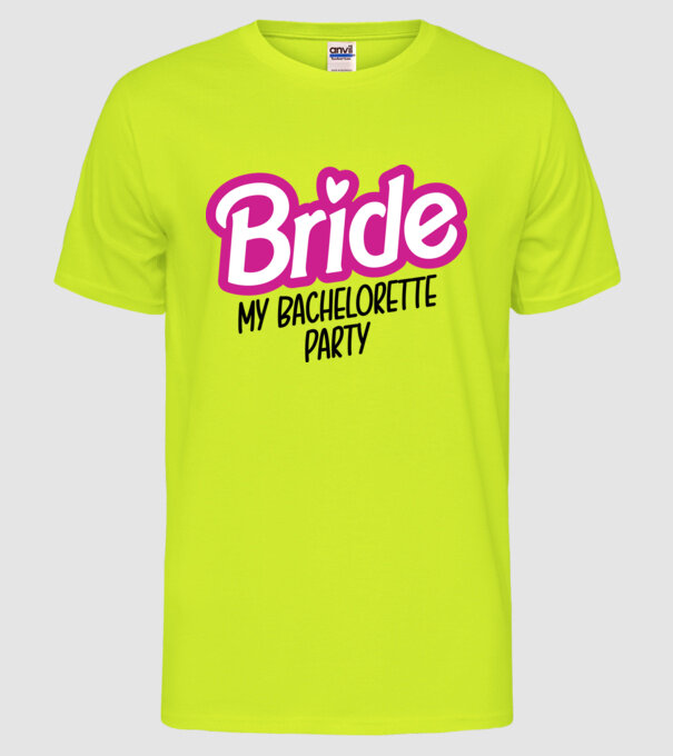 Bride Barbie model galben neon pe tricou
