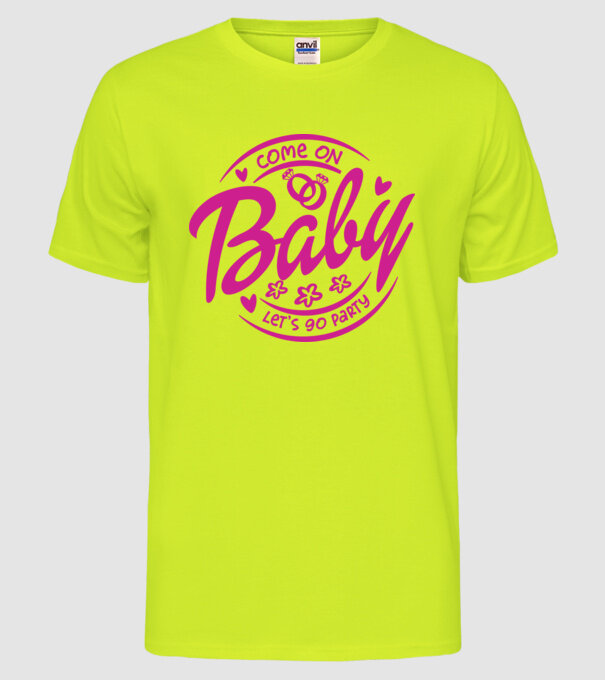 Bride Barbies Baby lets go party model galben neon pe tricou