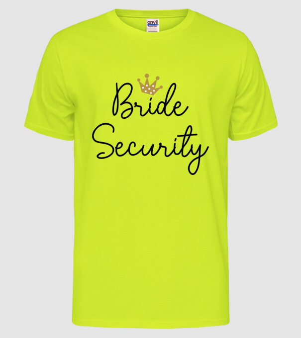 Bride Security model galben neon pe tricou