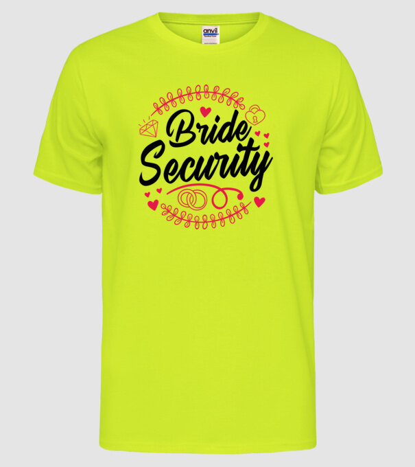 Bride Security model galben neon pe tricou
