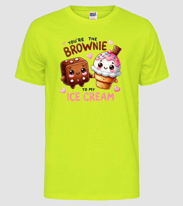 Brownie to my Ice Cream model galben neon pe tricou