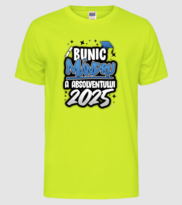 Bunic MÂNDRU a absolventului model galben neon pe tricou