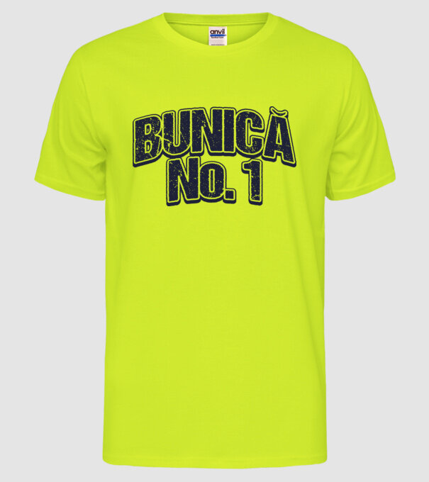 Bunică No.1 model galben neon pe tricou