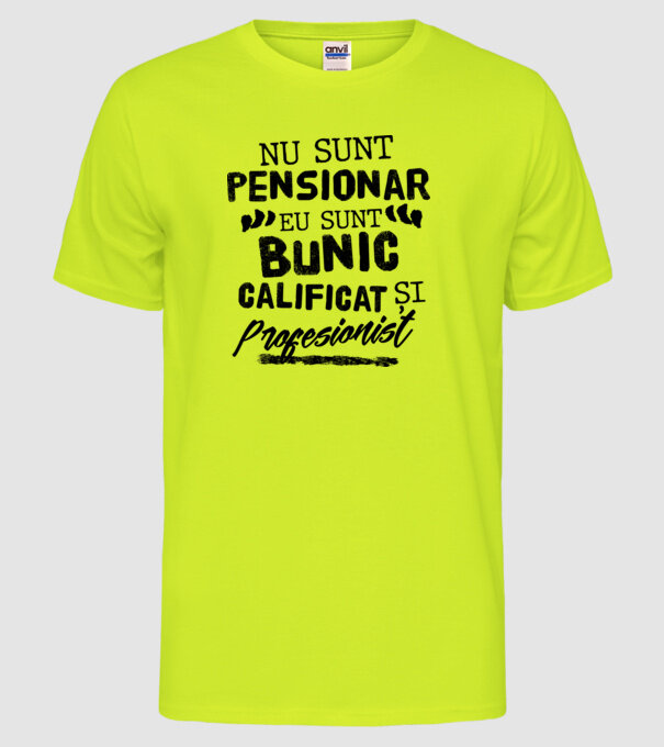 Bunicul profesionist model galben neon pe tricou