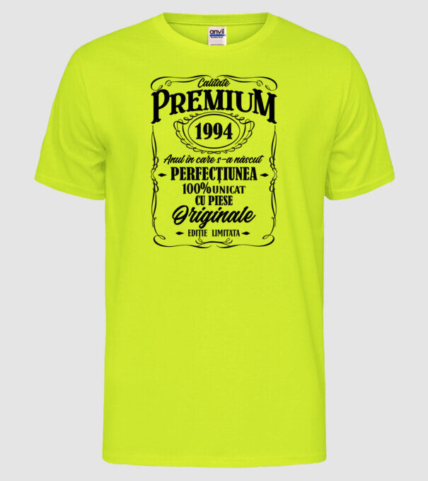 calitate premium -1994 - anul în care s-a născut - perfecțiunea - 100% unicat, cu piese originale, ediție limitată model galben neon pe tricou