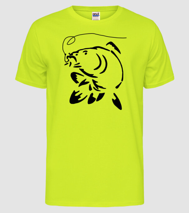 Carp model galben neon pe tricou