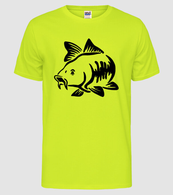 Carp model galben neon pe tricou