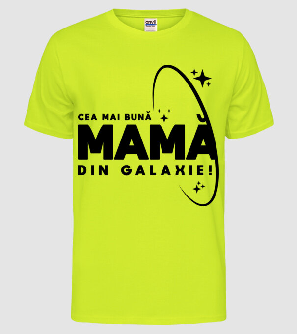 Cea mai bună bunică din Galaxie! model galben neon pe tricou
