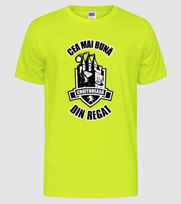 Cea mai bună croitoreasă din regat model galben neon pe tricou