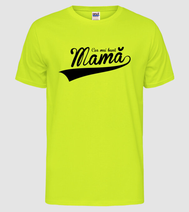 Cea mai bună mamă model galben neon pe tricou