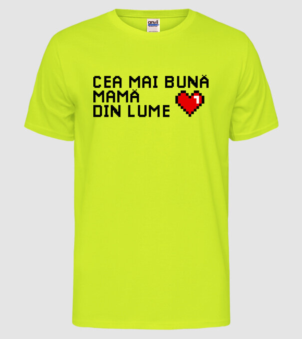 cea mai bună mamă din lume model galben neon pe tricou