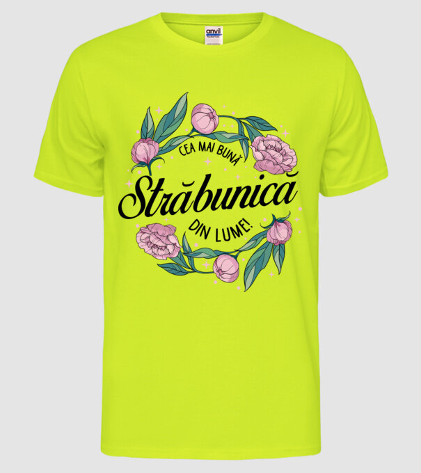 Cea mai bună străbunică din lume! model galben neon pe tricou