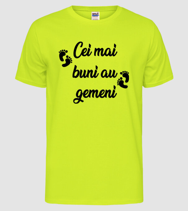 Cei mai buni au gemeni model galben neon pe tricou