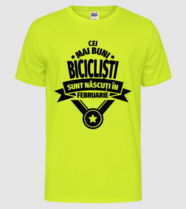 Cei mai buni barista sunt născuți în februarie model galben neon pe tricou