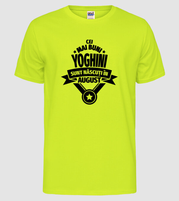 Cei mai buni yoghini sunt născuți în august model galben neon pe tricou