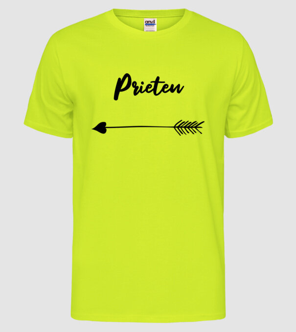 prieten model galben neon pe tricou