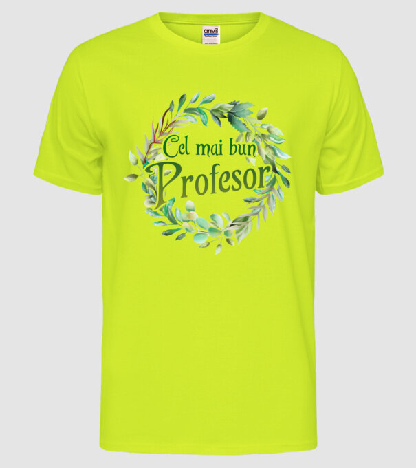 Cel mai bun profesor model galben neon pe tricou