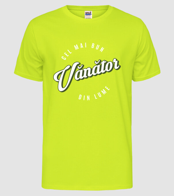Cel mai bun Vănător din lume model galben neon pe tricou