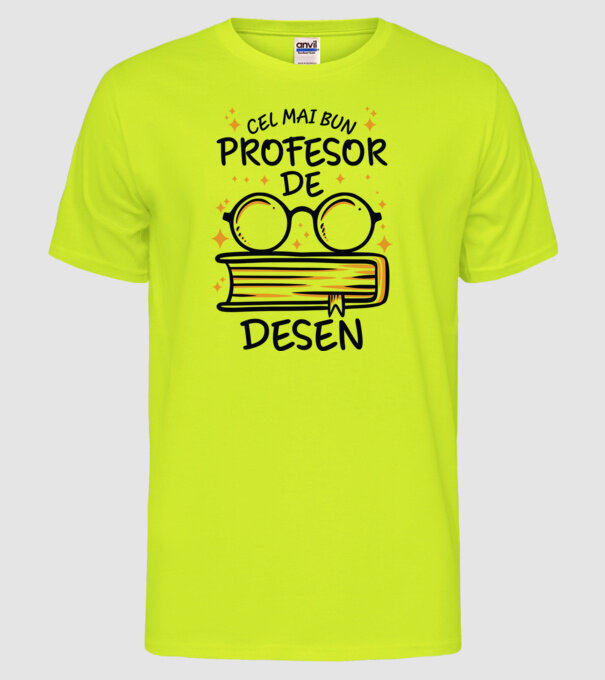 Cel mai profesor de desen model galben neon pe tricou