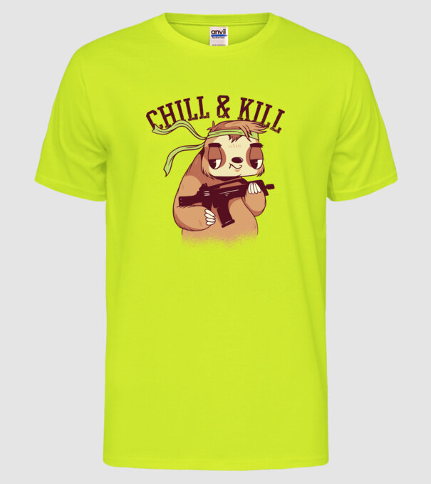 chill and kill model galben neon pe tricou