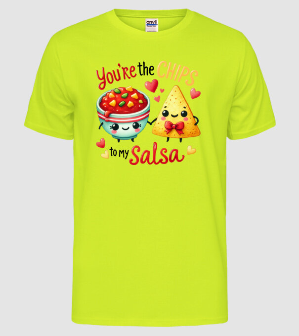 Chips to my Salsa model galben neon pe tricou