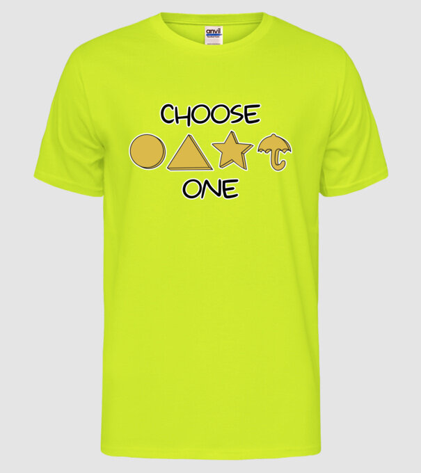 choose one squid game model galben neon pe tricou