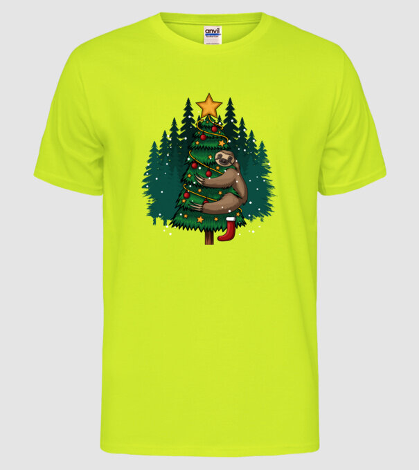 Christmas model galben neon pe tricou