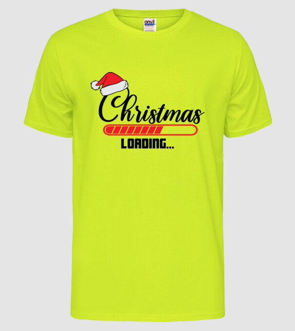 Christmas is loading model galben neon pe tricou