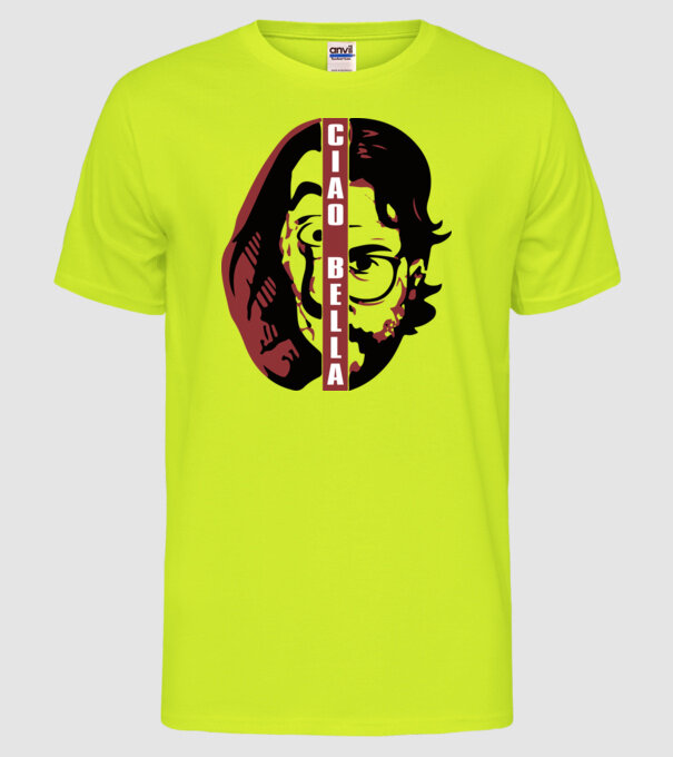 ciao bella professor model galben neon pe tricou
