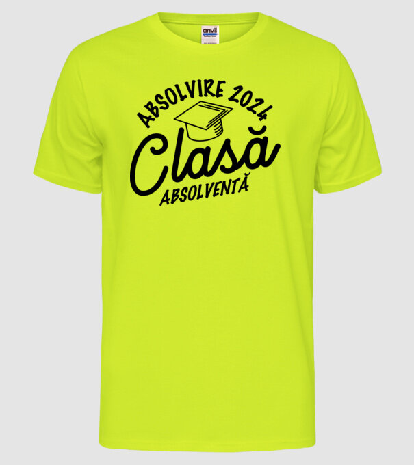 Clasă absolventă model galben neon pe tricou