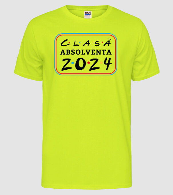 Clasă absolventă friends model galben neon pe tricou