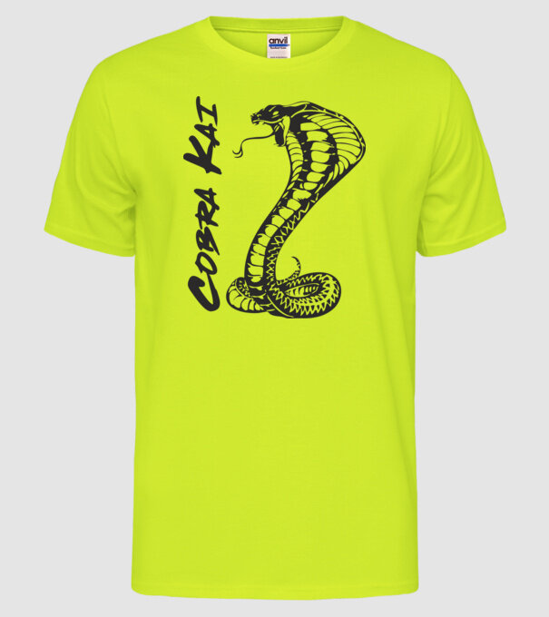 cobra kai black model galben neon pe tricou