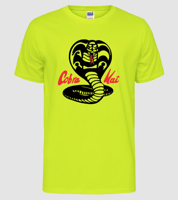 cobra kai classic logo model galben neon pe tricou
