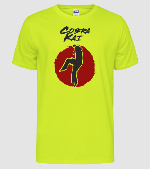 cobra kai larusso model galben neon pe tricou