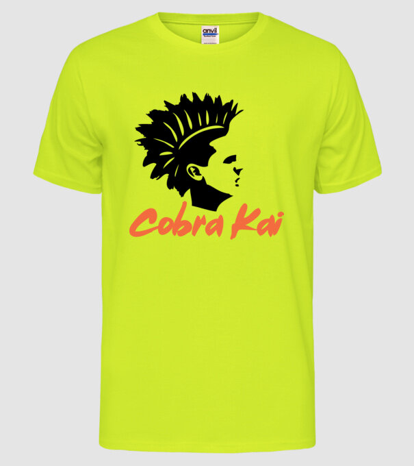 cobra kai punk model galben neon pe tricou