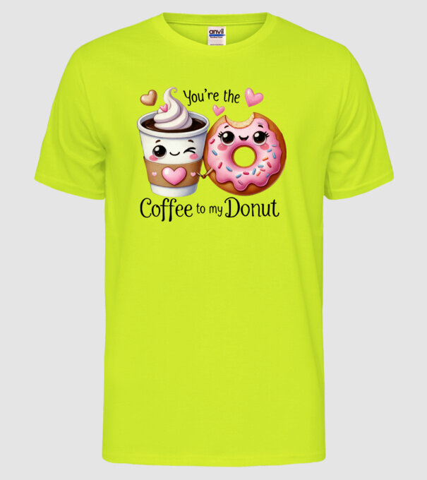 Coffee to my Donut model galben neon pe tricou