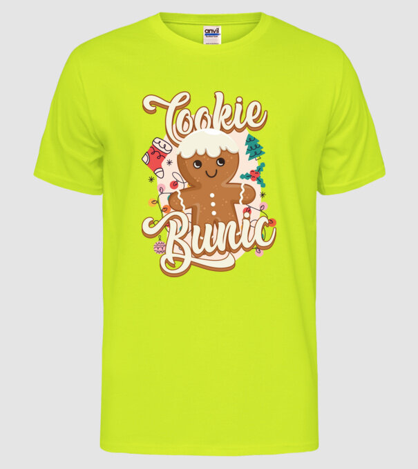 Cookie bunic model galben neon pe tricou