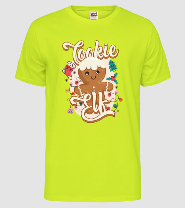 Cookie elf model galben neon pe tricou