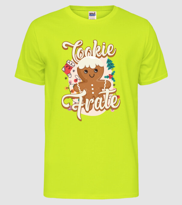 Cookie frate model galben neon pe tricou