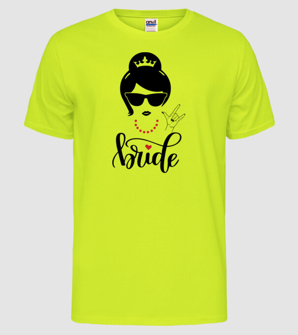 Cool Bride model galben neon pe tricou