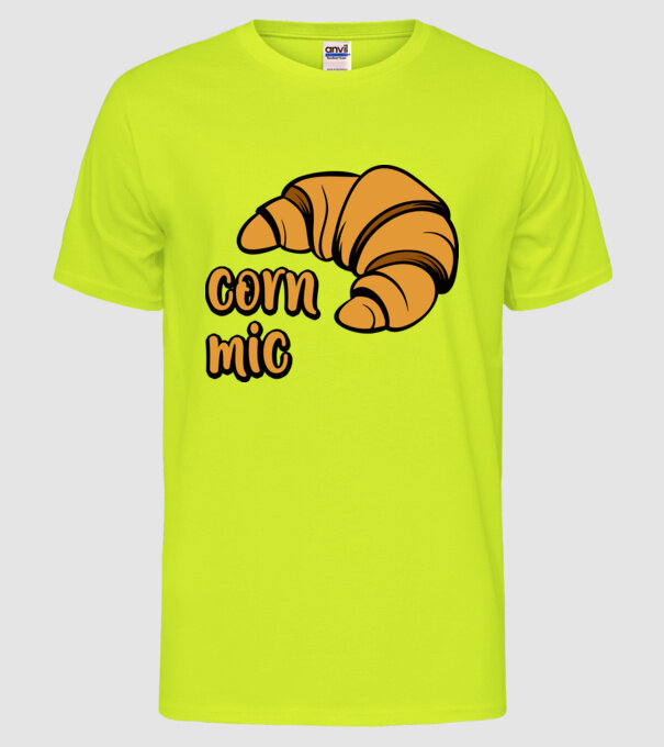 corn mic model galben neon pe tricou