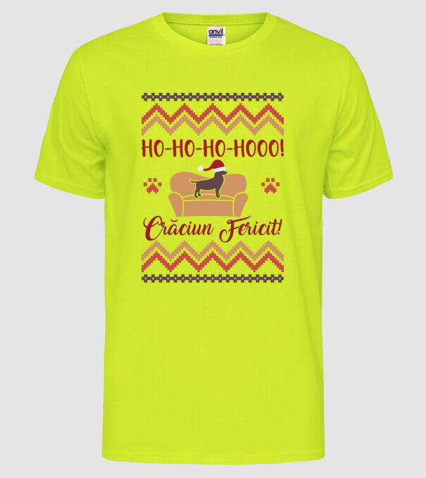un Crăciun ho-ho-hoo-hoo fericit! model galben neon pe tricou